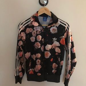 Adidas Zip-Up Tracksuit Jacket Floral